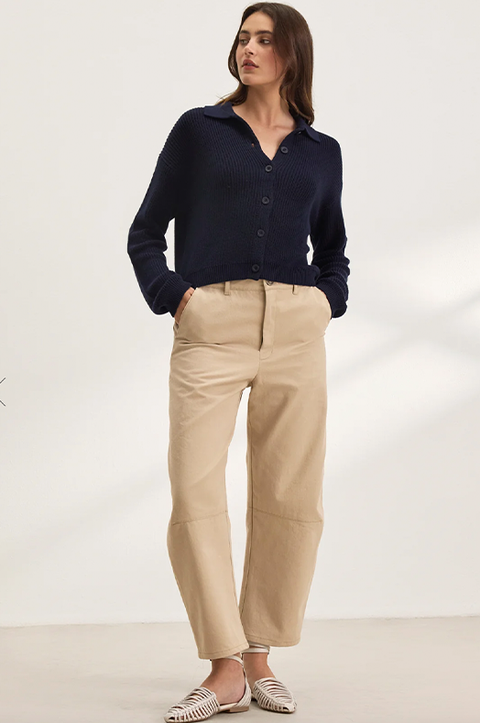 Alexis Cotton Twill Curved Leg Pant