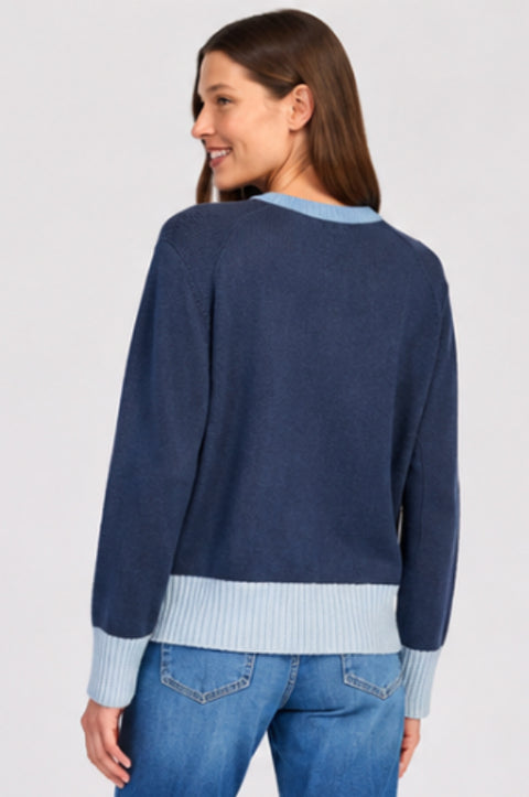 Color Block Cotton Sweater