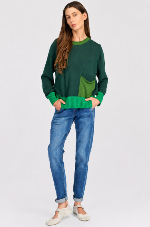 Color Block Cotton Sweater