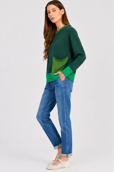 Color Block Cotton Sweater