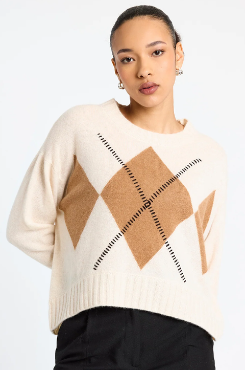 Relaxed Argyle Sweater