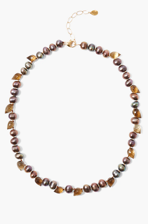 Willa Necklace Taupe Pearl Mix