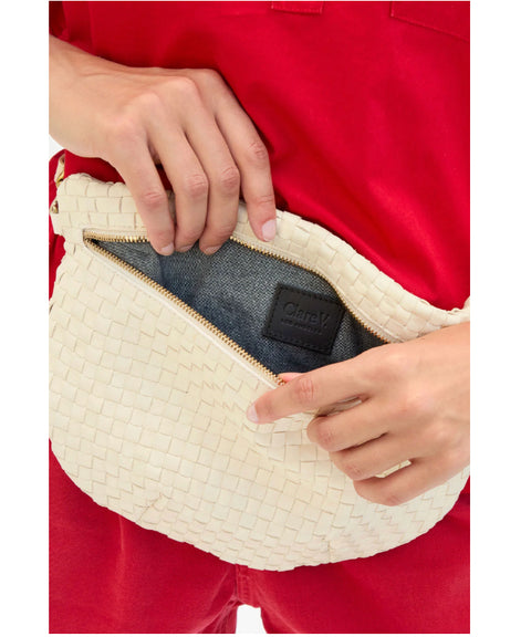 Grande Fanny Woven Cream Checker Handbag