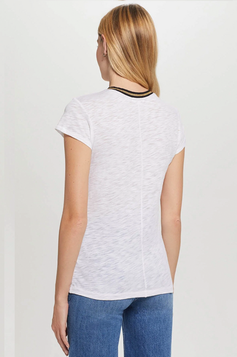Metallic Tipped Ringer Tee