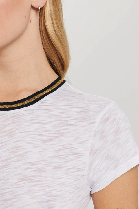 Metallic Tipped Ringer Tee