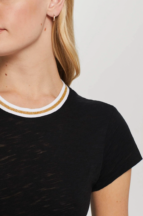 Metallic Tipped Ringer Tee