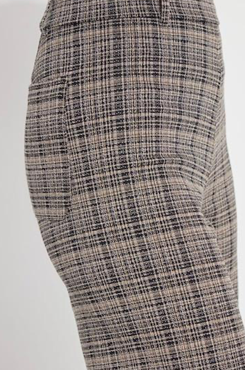 Jacquard Wide Leg Plaid Pant