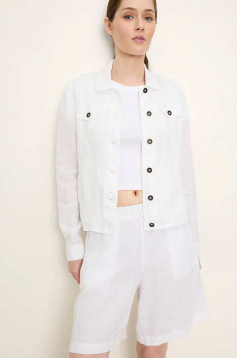 Linen Jean Button-Up Jacket