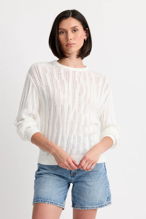 Carrick Crewneck Open Knit Sweater