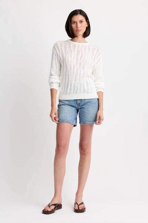 Carrick Crewneck Open Knit Sweater