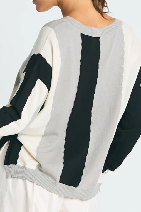 Pima Cotton Ric-Rac Crewneck Sweater