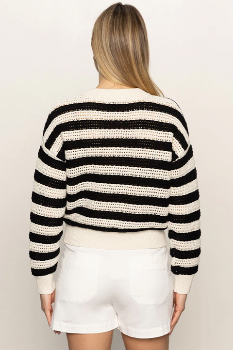 Open Knit Bomber Jacket