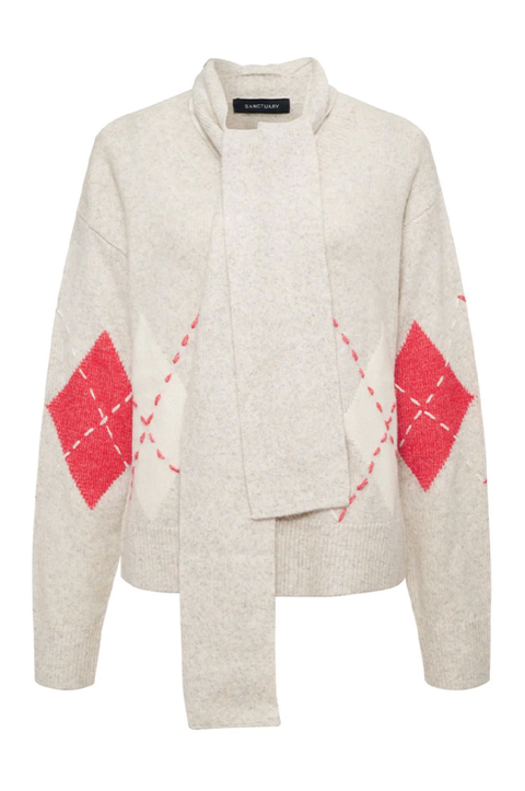 Argyle Scarf Sweater