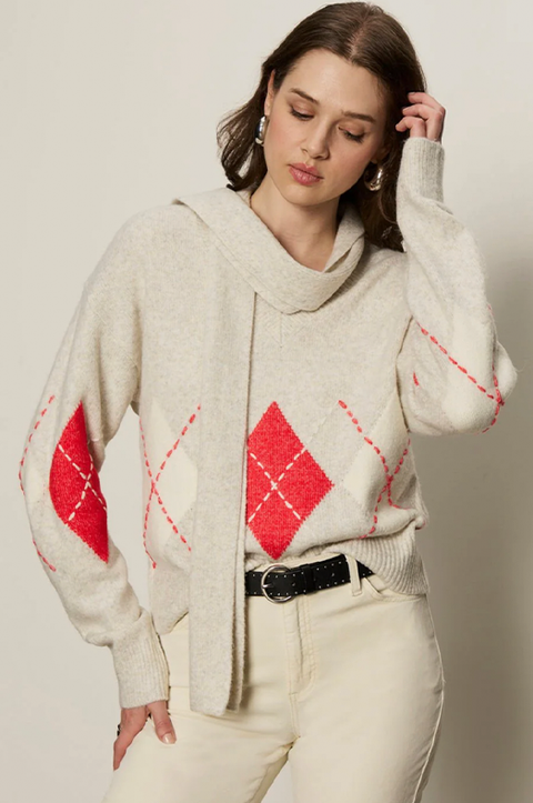 Argyle Scarf Sweater