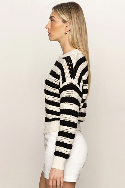Open Knit Bomber Jacket