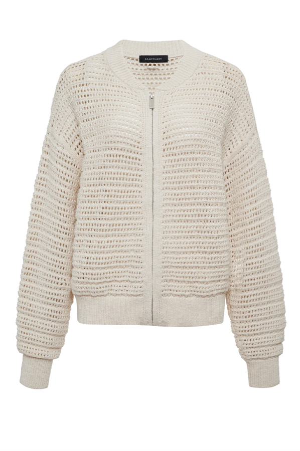 Open Knit Bomber Jacket - Sanctuary - Barbara & Company