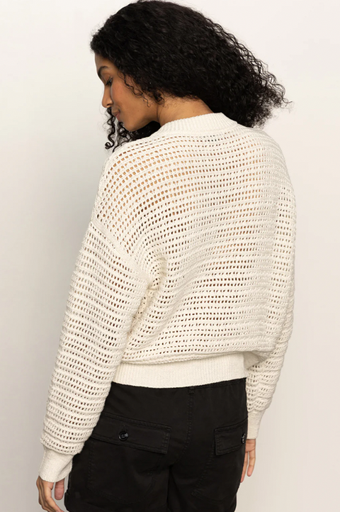 Open Knit Bomber Jacket