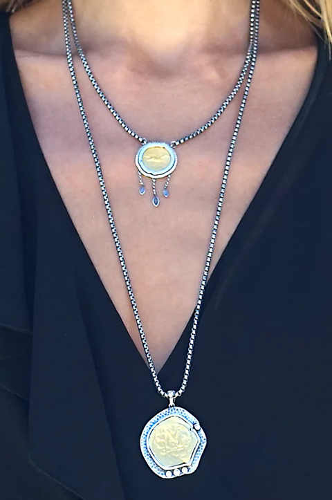 Long Vintage Silver Molat Necklace