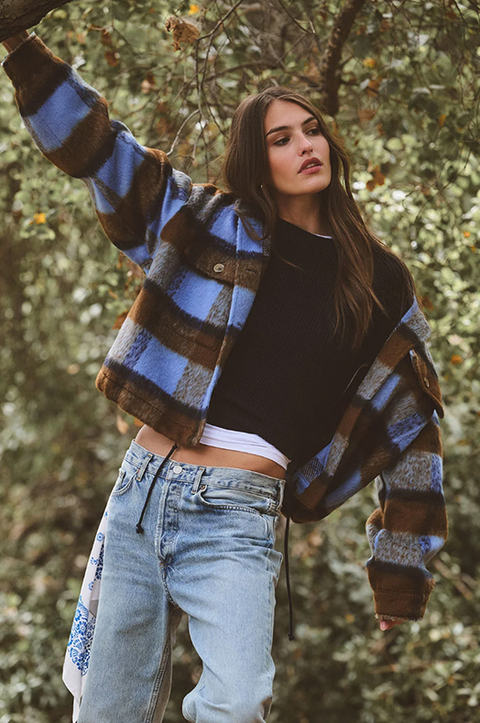 Aubrey Brushed Plaid Jacket