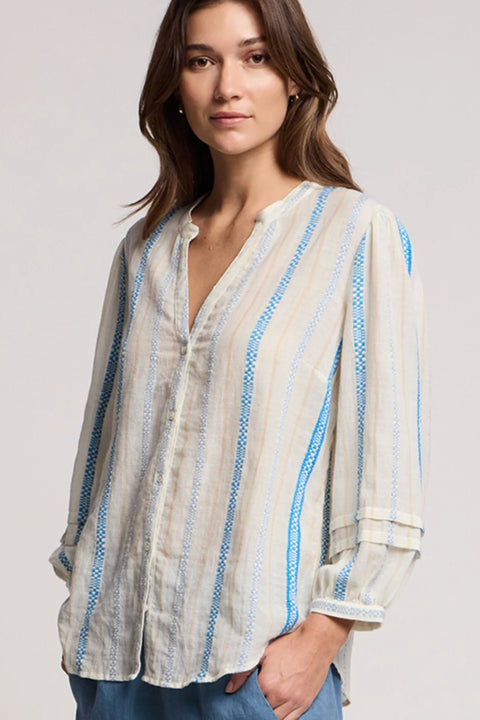 Judith Geometric Cotton Jacquard Top