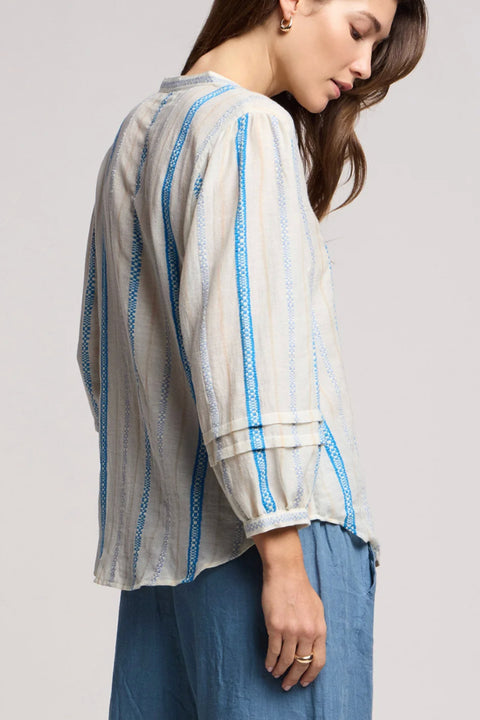 Judith Geometric Cotton Jacquard Top