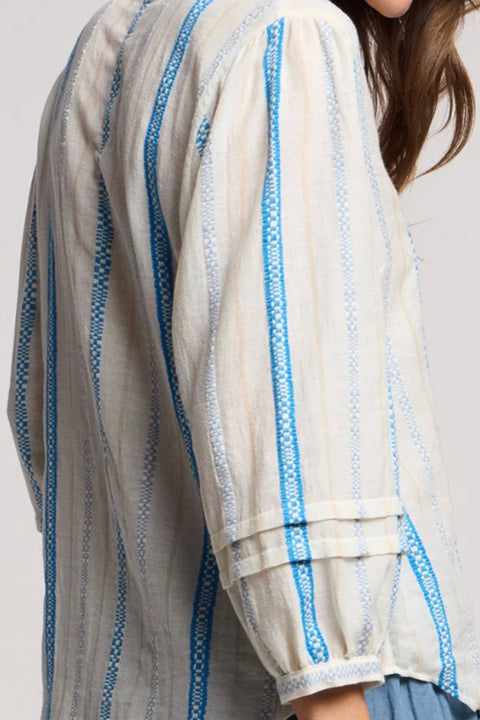 Judith Geometric Cotton Jacquard Top
