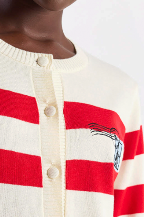 French Embroidery Strip Cardi