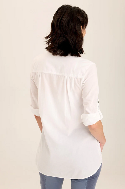 Reporter White Snap Up Shirt