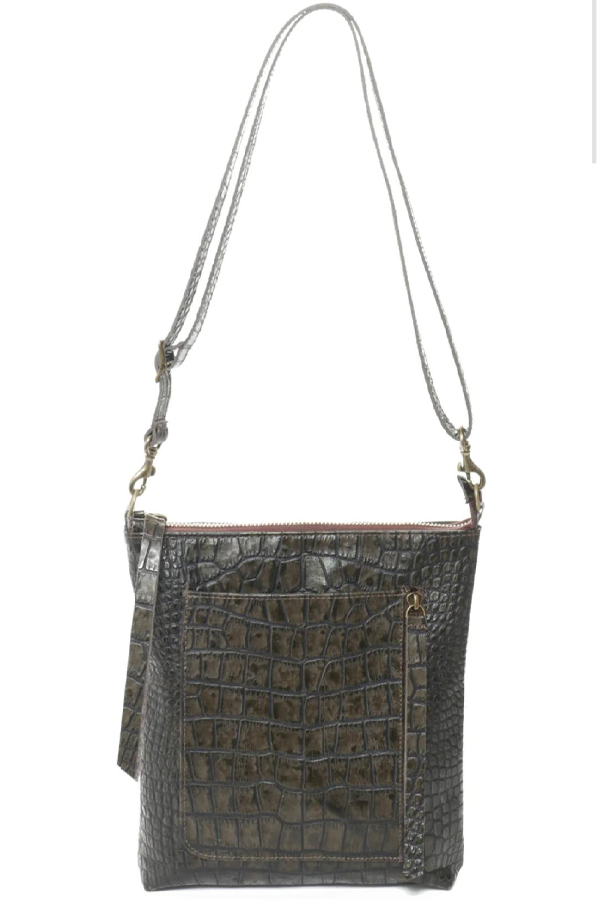 Olive texture leather handbag