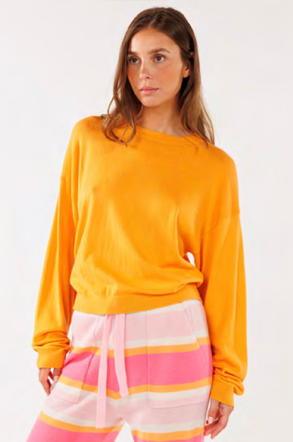 Orange cotton blend sweater