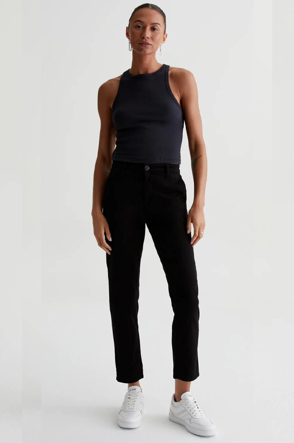 black AG tailored crop trouser