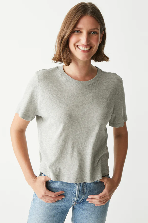 Michael Stars cropped tee in vintage jersey cotton
